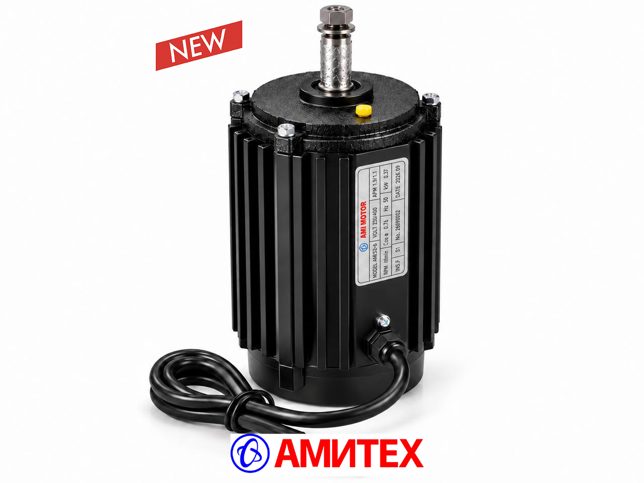 Мотор вентилятора шахтного AMI MOTOR AMI1-90S2-6, трехфазный 230/400В, 50Гц, 370 Вт, AMP 1,9/1,1А, 900 об/мин, IP66
