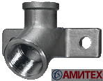 Крепление для ниппельной поилки нержавеющая сталь 1/2“-3/4“, угол 30°