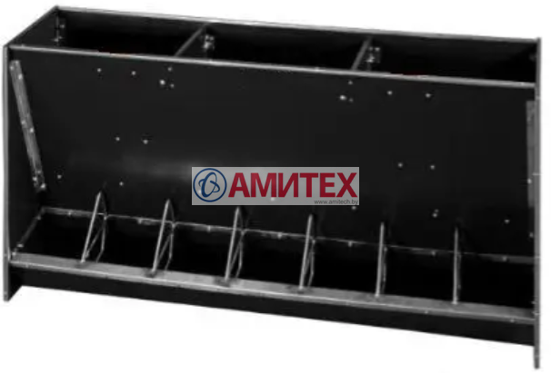 Кормовой аппарат ящичного типа односторонний для откорма на 8 кормомест 2400*400*1000мм